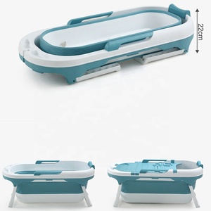 Vasca da Bagno Moderna in Plastica 3-in-1 per Neonati con Termometro e Bicchiere per Lavaggio Capelli, Ergonomica Pieghevole Ecologica per Bambini 0-3 Anni - Product Image 3
