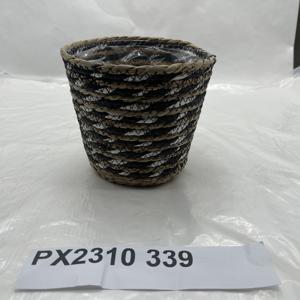 ตะกร้าซักผ้าทำจากเชือกฟางตะกร้าใส่ดอกไม้หญ้าทะเลใส่ของในบ้านทำจากผ้าฝ้าย - Product Image 3