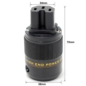 <span class=keywords><strong>Prise</strong></span> d'alimentation Audio Fever en laiton cuivre pur plaqué or personnalisable HI-FI style américain et européen pour un usage industriel - Product Image 2