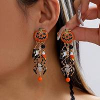Anting Hantu Gemuk Lucu Berhias Laba-laba dan Labu Bertabur Berlian untuk Halloween, Laris Manis