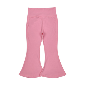 Petite fille Boutique Marron Beige solide imprimé tenues d'automne enfants en gros enfant en bas âge fille long pantalon de yoga - Product Image 4