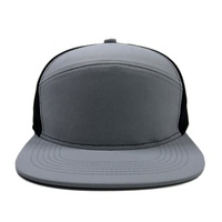 Casquette de baseball OEM en polyester d'été à bord plat, grise, avec trou découpé au laser, casquette étanche Gorras à 6 panneaux avec logo personnalisé