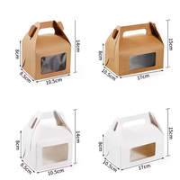 Cadeau d'emballage de poignée portable boîte à desserts de boulangerie vente en gros boîte à gâteaux en papier kraft jetable en plastique à fenêtre transparente personnalisée