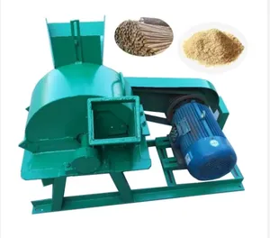 Industrial diesel wood chip mobile hammer mill crusher machine out into sawdust