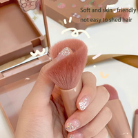 Ensemble de 5 pinceaux de maquillage portables, poils synthétiques de haute qualité, poudre, blush, fond de teint, fard à paupières, kit de pinceaux de maquillage, logo personnalisé