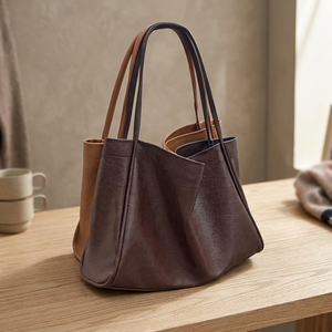 Pochette décontractée pour femme en cuir de buffle 100% original BS International, pliable, légère, capacité 3L+, fermeture éclair étanche - Product Image 5