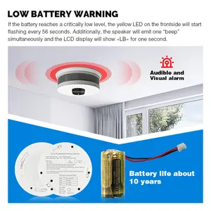 Smoke Alarm Smoke And Co Combined Detectors Alarm Smoke And Carbon Monoxide Detector With LCD Display