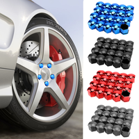 20 pièces de capuchons de protection hexagonaux en plastique multicolores pour écrous de roue de voiture, avec outil de retrait, pour vis de pneu et boulons automobiles, décoratifs et anti-poussière