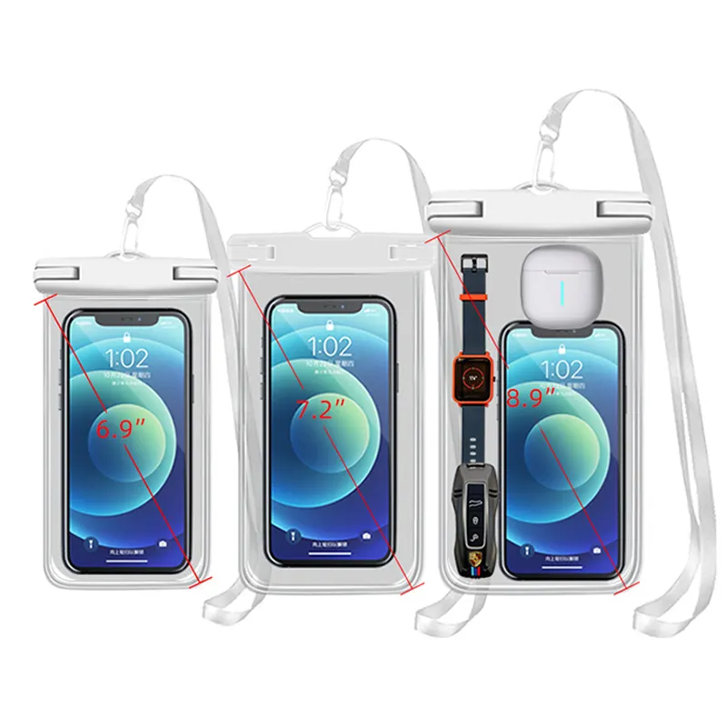 Free sample wholesale PVC universal size underwater IPX8 water proof pouch case waterproof phone bag For mobile phone