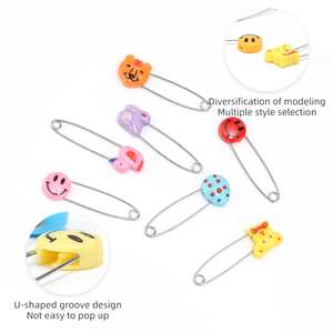 JP 53-55mm coloré <span class=keywords><strong>fantaisie</strong></span> sourire visage forme plastique tête d'animal grande <span class=keywords><strong>épingle</strong></span> de sûreté pour accessoires de couture - Product Image 3