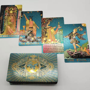 Tarjeta de <span class=keywords><strong>Tarot</strong></span> impermeable de lámina de oro de PVC ecológica al por mayor con manual de usuario hecho papel duradero certificado CE - Product Image 3