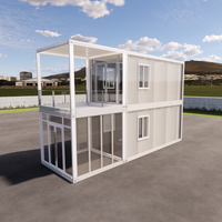 Maison conteneur modulaire mobile de luxe à double étage, extensible, préfabriquée pour hôtel et extérieur