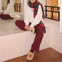 XIXITIAO Chaussons d'intérieur en coton doux et chauds unisexe, motif sapin de Noël et pain d'épices, antidérapants, pour couple