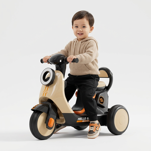 Moto électrique pour enfants, <span class=keywords><strong>tricycle</strong></span> jouet télécommandé en plastique, pour bébés de <span class=keywords><strong>1</strong></span> à 6 ans, avec musique et éclairage, cadeau de Nouvel <span class=keywords><strong>An</strong></span> pour garçons - Product Image 1