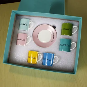 Juego de Tazas de Café Espresso Turco de Porcelana Fina de 70 ml, Estilo Americano, Ecológicas, Reutilizables, Modernas y de Lujo, para el Hogar - Product Image 4