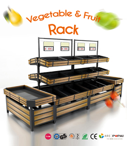 Étagère de présentation de fruits et légumes pour supermarché, robuste, durable, à installation rapide, double face, haute luminosité - Product Image 2