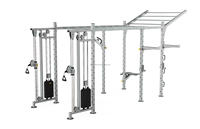 Rack de musculation multifonctionnel en acier pour squat, cross fitness et haltérophilie, semi-rack pour salle de sport à domicile