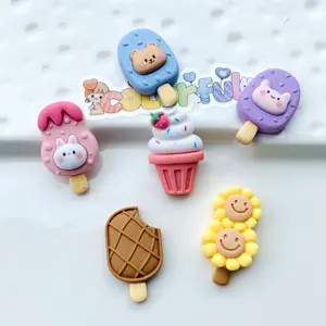 Kawaii Mix 3D Eis Cartoon Tier Eis am Stiel Charms Anhänger für Schmuck Herstellung DIY hand gefertigte Handwerk Zubehör