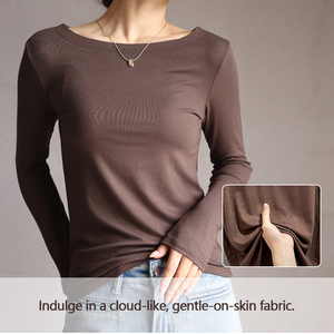 Maglietta a Maniche Lunghe Aderente da <span class=keywords><strong>Donna</strong></span> in Tessuto Modal, Traspirante, Ideale come Strato Base per Autunno e Inverno - Product Image 6