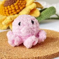 Mini Peluches Pieuvre au Crochet – Fil de Laine et Rembourrage en Coton Doux, Cadeaux d'Anniversaire Faits Main Adorables pour Enfants et Décoration Intérieure