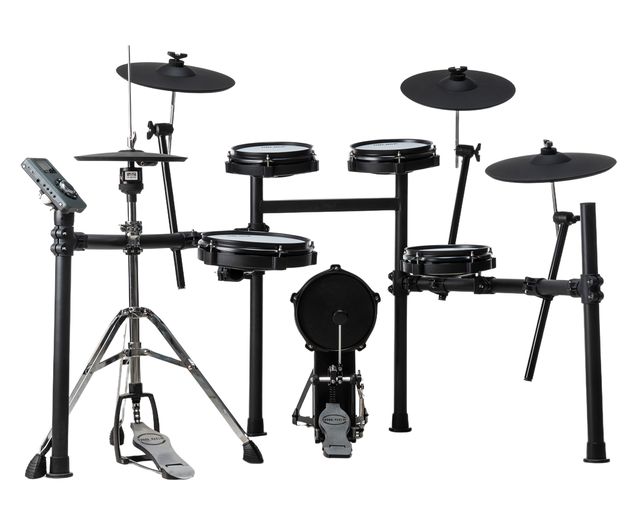 20" Compact Frame Double Layer Ergonomic Electronic Drum Kit for Beginners Built-In Mini Electric Bass Drum Aluminum