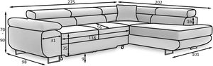 Canapé d'angle moderne convertible en velours côtelé beige, écologique et durable, pour salon, idéal pour la maison - Product Image 3