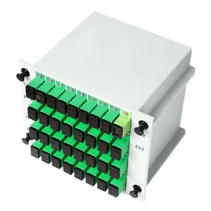 อุปกรณ์ปิดข้อต่อใยแก้วนำแสง FTTH 1x32 sc/apc PLC กล่องชนิด LGX กล่องเทปคาสเซ็ตตัวแยก PLC