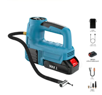 Gonfleur de pneus portable, pompe à air haute pression 150 PSI avec lumière d'urgence LED, gonfleur de pneus manuel pour voiture et moto