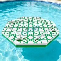 Table de Mahjong flottante pliable avec logo imprimé, tapis de piscine en mousse EVA 33 pouces rose et bleu, tapis flottant américain pour piscine
