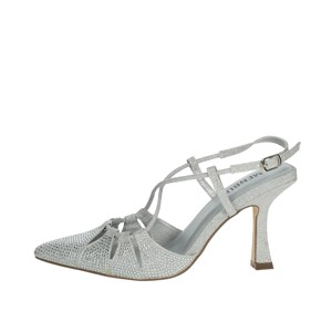 24831 con Slingback argento pump tacco alto scarpe da sposa con dita sottili e tacchi piatti chiusura Slip-On moda di alta qualità - Product Image 1