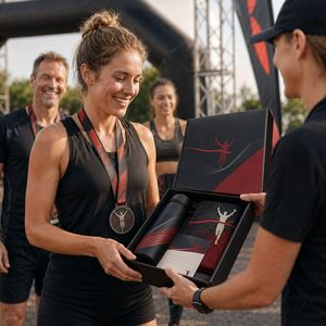 Kit de Premios Personalizado de Algodón Reciclado con Medalla, Toalla, Botella, Insignia y Caja de Regalo para Eventos de Carreras - Product Image 2