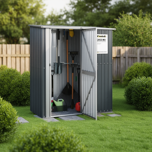 Caseta de jardín de acero galvanizado antracita de 71.1x38.2x82.5 pulgadas para almacenamiento - Product Image 2