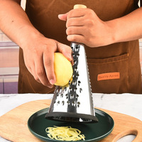 Râpe à fromage et légumes en acier inoxydable conique à 3 faces, râpe à parmesan, ustensiles de cuisine