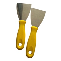 Spatule à mastic industrielle avec manche en plastique solide, lame en acier inoxydable poli miroir, couleurs variées, différentes tailles