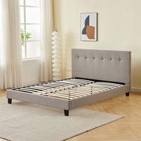 Mobilier de chambre à coucher de luxe cadre de lit rembourré double Queen King Size mobilier de chambre à coucher base de lit en tissu