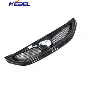 กระจังหน้ารถยนต์ KEBEL สภาพใหม่ สำหรับ <span class=keywords><strong>Honda</strong></span> <span class=keywords><strong>Civic</strong></span> <span class=keywords><strong>Sedan</strong></span> <span class=keywords><strong>SI</strong></span> ปี <span class=keywords><strong>2013</strong></span> - 2015 - ลายคาร์บอนไฟเบอร์, ตาข่าย ABS พร้อมไฟ LED - Product Image 2