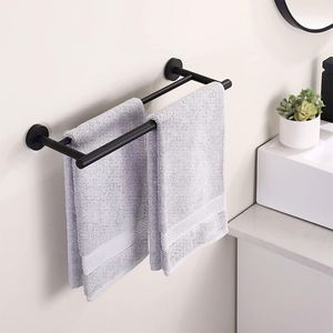 Barre à serviettes double la plus tendance, 36 pouces, en acier inoxydable 304, support à serviettes double rail noir pour salle de bain - Product Image 3