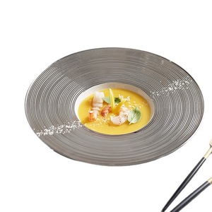 <span class=keywords><strong>Assiette</strong></span> à steak en céramique avec plat de service en <span class=keywords><strong>argent</strong></span> pour desserts à steak de cuisine occidentale et grandes assiettes à apéritif quantité minimale de commande 100 pièces - Product Image 5