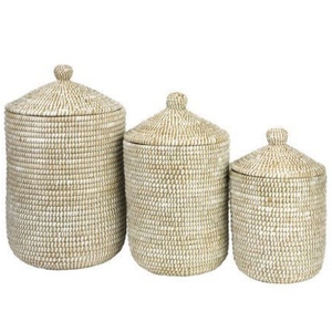 Premium Handwoven Vintage Seagrass Basket For Living Room Laundry <b>Storage</b> Organizer <b>Hamper</b> with Lid - Product Image 1