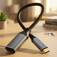 SYONG USB-C zu 4K60Hz Adapter 0,25M Aluminiumgehäuse Stecker/Buchse Kompatibel mit Laptop iPhone 17/16/15 MacBook Pro/Air