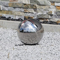 Boule de fontaine moderne creuse en acier inoxydable sur mesure, grande taille, étanche, pour jardin extérieur, parc, élément décoratif aquatique