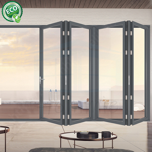 Puertas de aluminio biplegables Apertura de puerta Estándar NRFC Aprobado por La Florida Acordeón a prueba de huracanes Puerta de entrada plegada plegable - Product Image 6