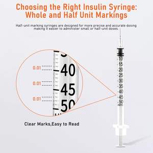 <span class=keywords><strong>Jeringa</strong></span> de Insulina de 1 <span class=keywords><strong>mL</strong></span> y <span class=keywords><strong>0.5</strong></span> <span class=keywords><strong>mL</strong></span> con Fácil Operación, Hecha de Materiales Hipoalergénicos, Apta para Animales. - Product Image 6