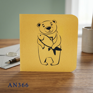 Carte pop-up Teddy Bear Fishing, thème animalier, découpe de papier, impression de dessin animé, carton AN366, décoration pour la maison - Product Image 6