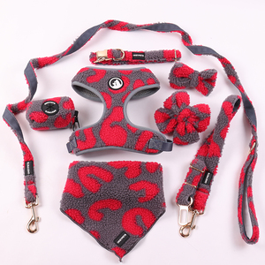 Okeypets-Collar de perro de tela suave Sherpa personalizado para boda, duradero, venta al por mayor, collar de perro de lana de cordero de Color personalizado - Product Image 6