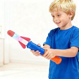Lanceur de fusées lumineux à air comprimé, actionné à la main, portée 15 mètres, <span class=keywords><strong>jouet</strong></span> fusée en mousse clignotante pour enfants, pour l'extérieur - Product Image 3
