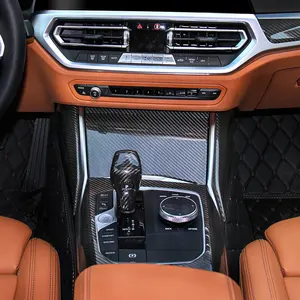 Embellecedores interiores para consola BMW, 3 Series 2020 325Li G28 100%, piezas de coche de fibra de carbono