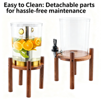 Nouvel équipement de restauration 8L support en bois distributeurs de boissons en plastique double robinet distributeur de boissons de qualité commerciale de qualité alimentaire pour soda