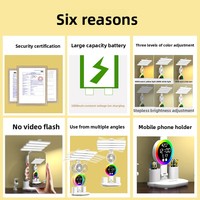 Lampu Meja LED Isi Ulang Lipat dengan Jam Digital Tempat Pena dengan Lampu Atmosfer Tampilan Kalender Tanggal
