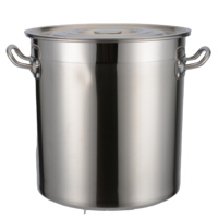 Marmite à soupe en acier inoxydable de 20L avec design classique marmite à ébullition en métal moderne avec couvercle pour cuisinière à induction et cuisinière à gaz